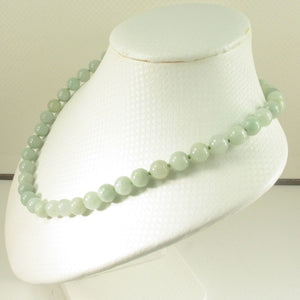 Celadon Green Jadeite Bead Necklace – Knotted with .925 Silver