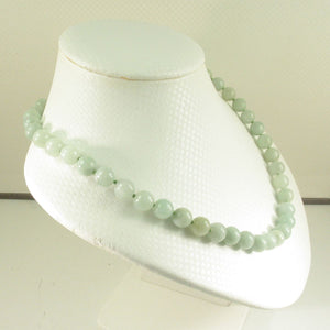 Celadon Green Jadeite Bead Necklace – Knotted with .925 Silver