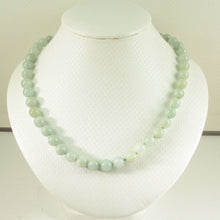 Load image into Gallery viewer, Celadon Green Jadeite Bead Necklace – Knotted with .925 Silver