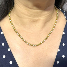 Load image into Gallery viewer, Champagne Freshwater Rice Pearl Necklace with Silver Clasp