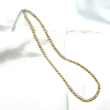 Load image into Gallery viewer, Champagne Freshwater Rice Pearl Necklace with Silver Clasp