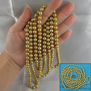 Champagne Freshwater Pearl Infinity Necklace – 60” Hand Knotted