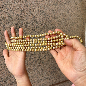 Champagne Freshwater Pearl Infinity Necklace – 60” Hand Knotted