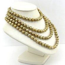 Load image into Gallery viewer, Champagne Freshwater Pearl Infinity Necklace – 60” Hand Knotted