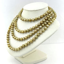 Load image into Gallery viewer, Champagne Freshwater Pearl Infinity Necklace – 60” Hand Knotted