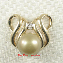 Load image into Gallery viewer, 14k Yellow Gold &amp; Diamond Champagne Tahitian Pearl Pendant