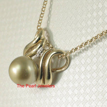 Load image into Gallery viewer, 14k Yellow Gold &amp; Diamond Champagne Tahitian Pearl Pendant