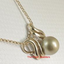 Load image into Gallery viewer, 14k Yellow Gold &amp; Diamond Champagne Tahitian Pearl Pendant