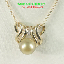 Load image into Gallery viewer, 14k Yellow Gold &amp; Diamond Champagne Tahitian Pearl Pendant