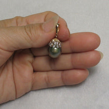 Load image into Gallery viewer, Chartreuse-Tone Tahitian Pearl &amp; 14k Yellow Gold Enhance-Cap Pendant