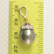 Load image into Gallery viewer, Chartreuse-Tone Tahitian Pearl &amp; 14k Yellow Gold Enhance-Cap Pendant
