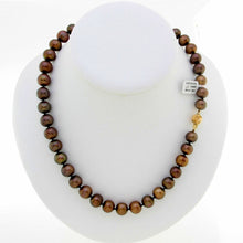 Load image into Gallery viewer, Chocolate Freshwater Pearl Necklace with 14K Twist Clasp (17–21”)