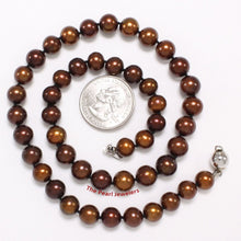 Load image into Gallery viewer, Chocolate Pearl Hand-Knotted Necklace with Sterling Silver Clasp