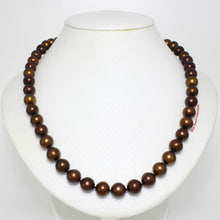 Load image into Gallery viewer, Chocolate Pearl Hand-Knotted Necklace with Sterling Silver Clasp