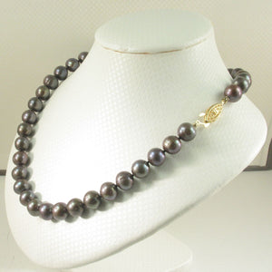 Chocolate Freshwater Cultured Pearl Hand-Knotted Necklace with Gold-Filled Clasp