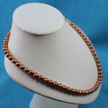 Load image into Gallery viewer, 6.5-7.5mm Chocolate Pearl Lobster Clasp Necklace