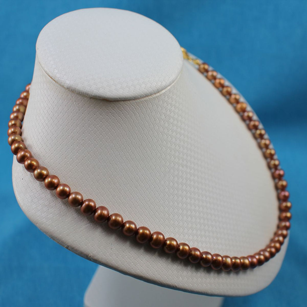 6.5-7.5mm Chocolate Pearl Lobster Clasp Necklace