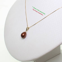 Load image into Gallery viewer, AAA Chocolate Freshwater Pearl Pendant – 14k Yellow Gold