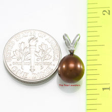 Load image into Gallery viewer, Chocolate Pearl Pendant – 14k White Gold + Diamond + Chain Options