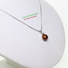 Load image into Gallery viewer, Chocolate Pearl Pendant – 14k White Gold + Diamond + Chain Options