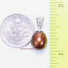 Load image into Gallery viewer, Chocolate Pearl Pendant with Diamonds – 14k White Gold