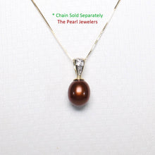 Load image into Gallery viewer, Chocolate Pearl Pendant with Diamonds – 14k Yellow Gold
