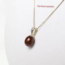 Load image into Gallery viewer, Chocolate Pearl Pendant with Diamonds – 14k Yellow Gold