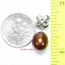 Load image into Gallery viewer, Chocolate Pearl Pendant – 14k White Gold X Bail + Diamonds