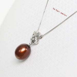 Chocolate Pearl Pendant – 14k White Gold X Bail + Diamonds
