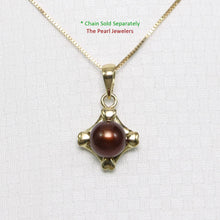 Load image into Gallery viewer, Chocolate Pearl Pendant – 14k Yellow Gold Heart Design