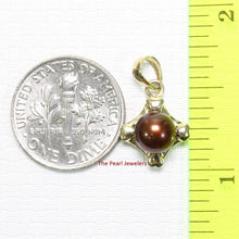 Load image into Gallery viewer, Chocolate Pearl Pendant – 14k Yellow Gold Heart Design