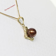 Load image into Gallery viewer, Chocolate Pearl Pendant – 14k Yellow Gold Heart Design