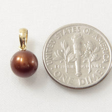 Load image into Gallery viewer, Chocolate Pearl Pendant – 14k Yellow Gold Mini Drop