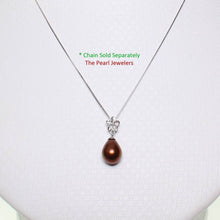 Load image into Gallery viewer, Chocolate Pearl Pendant – 14k White Gold Hawaiian Plumeria Design