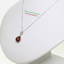 Load image into Gallery viewer, Chocolate Pearl Pendant – 14k White Gold Hawaiian Plumeria Design