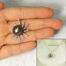 Load image into Gallery viewer, 14k Yellow Gold &amp; 42-Diamond Chocolate Tahitian Celestial Starburst Pendant