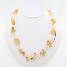 Load image into Gallery viewer, Aquamarine &amp; Baroque Pearl Twist Necklace – .925 Silver Clasp