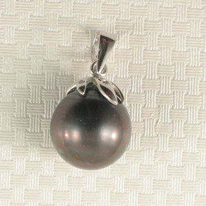 Black Tahitian Pearl & Claw-Bail Diamond Accent Pendant 14k