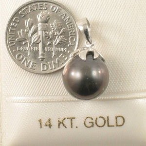 Black Tahitian Pearl & Claw-Bail Diamond Accent Pendant 14k