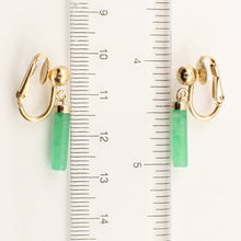 Load image into Gallery viewer, 14K Gold-Filled Non-Pierced Clip Green Jade Earrings