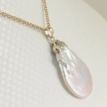 Load image into Gallery viewer, Coin Pearl Pendant – 14k Yellow Gold Bail