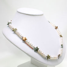 Load image into Gallery viewer, Star Coin &amp; White Roundel Pearl Necklace – .925 Silver