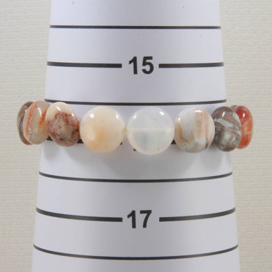 12mm Coin Shape Multi-Color Agate Beads Bracelet (B Version