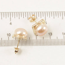 Load image into Gallery viewer, 14K Yellow Gold Peach Pearl Stud Earrings (9–10mm)