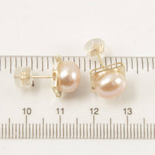 Load image into Gallery viewer, 14K Yellow Gold Peach Pearl Stud Earrings (9–10mm)