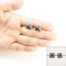 Load image into Gallery viewer, 14K Yellow Gold Black Pearl Stud Earrings (9–10mm)