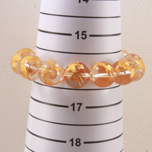 14mm Crystal Engraving Golden Dragon Bracelet