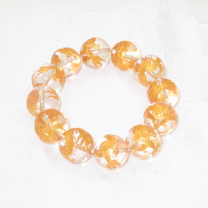14mm Crystal Engraving Golden Dragon Bracelet
