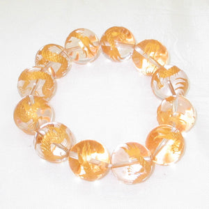16mm Crystal Golden Dragon Beads Bracelet