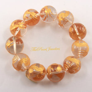 18mm Crystal Golden Dragon Beads Bracelet